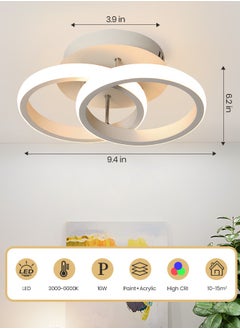 YATAI LIGHTING Modern LED Ceiling Light Flush Mount for Bedroom - Modern Round Dimmable Fixture with Adjustable Lighting, Three Color Temperature, and 16W Power  - Image 2