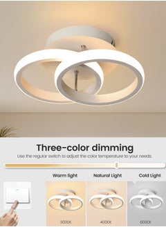 YATAI LIGHTING Modern LED Ceiling Light Flush Mount for Bedroom - Modern Round Dimmable Fixture with Adjustable Lighting, Three Color Temperature, and 16W Power  - Image 3