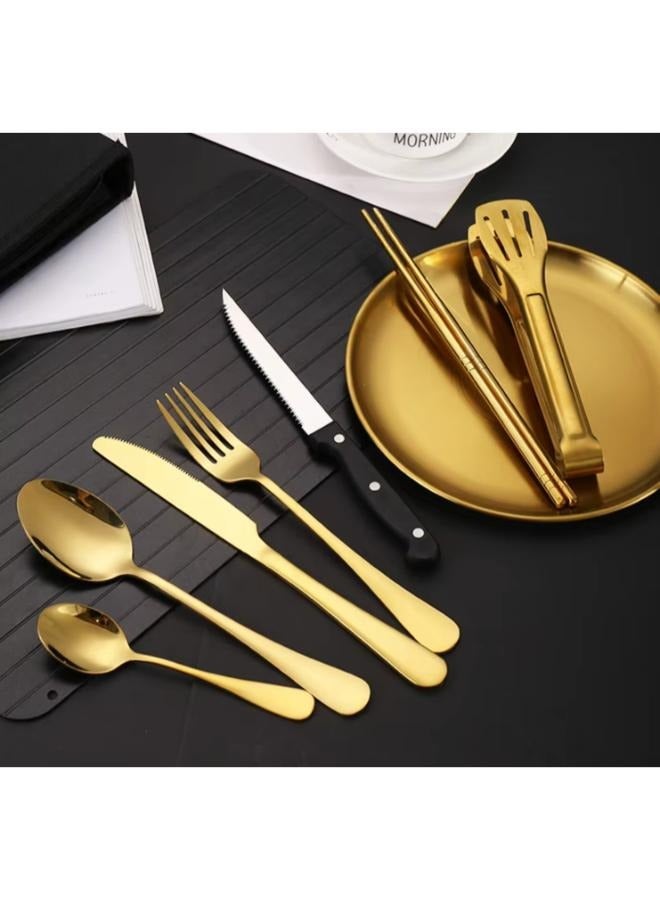 Generic Camping Cutlery Set Stainless Steel Knife Picnic Cutlery Steak Knife Fork Spoon Camping Cookware Portable Plate Camping Tableware - Image 4
