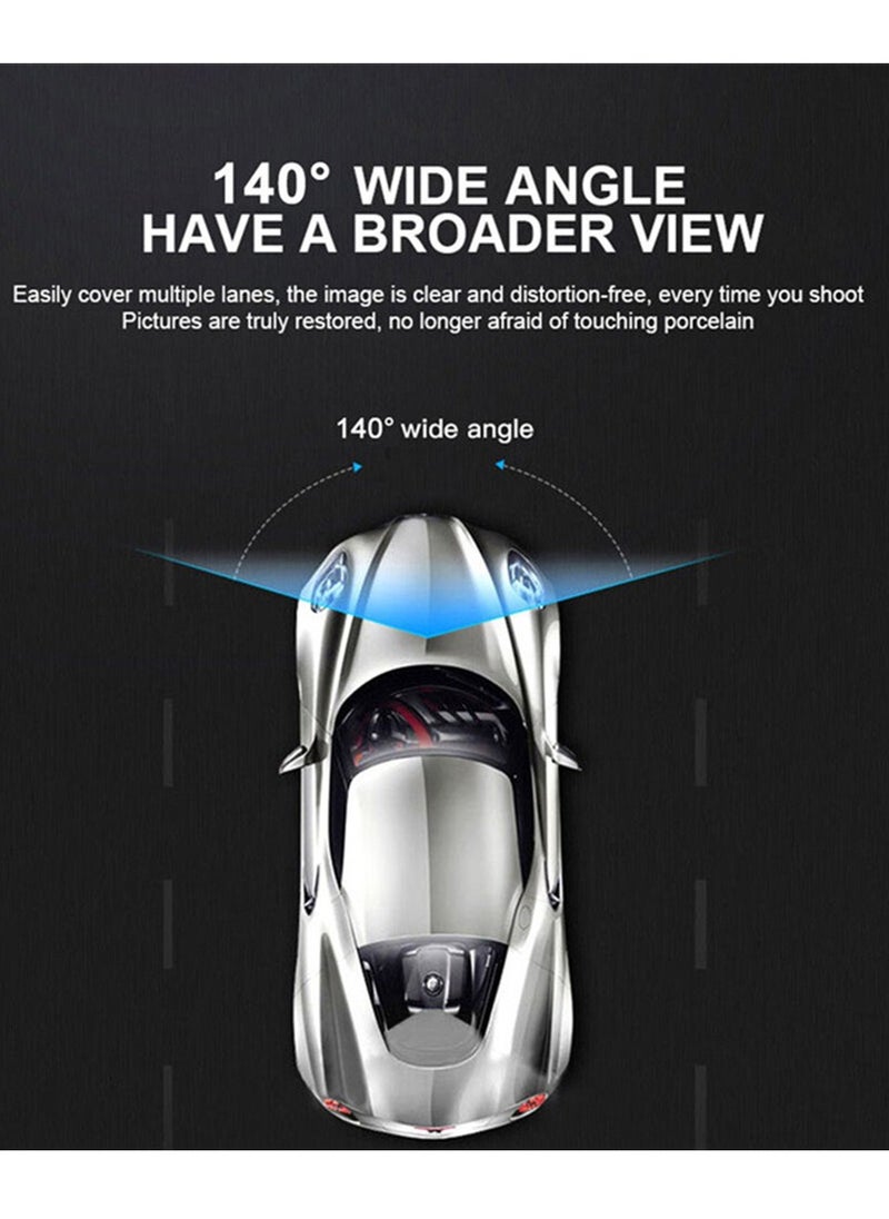 Furtey - 4.5-inch Dual Lens Driving Recorder ,With Reverse Camera ,HD Display Screen Tachograph ,Front & Inside & Rear Camera Driving Recorder, 140°Wide Angle ,Support Loop Recording,Time-mark Motion Detection - Image 1