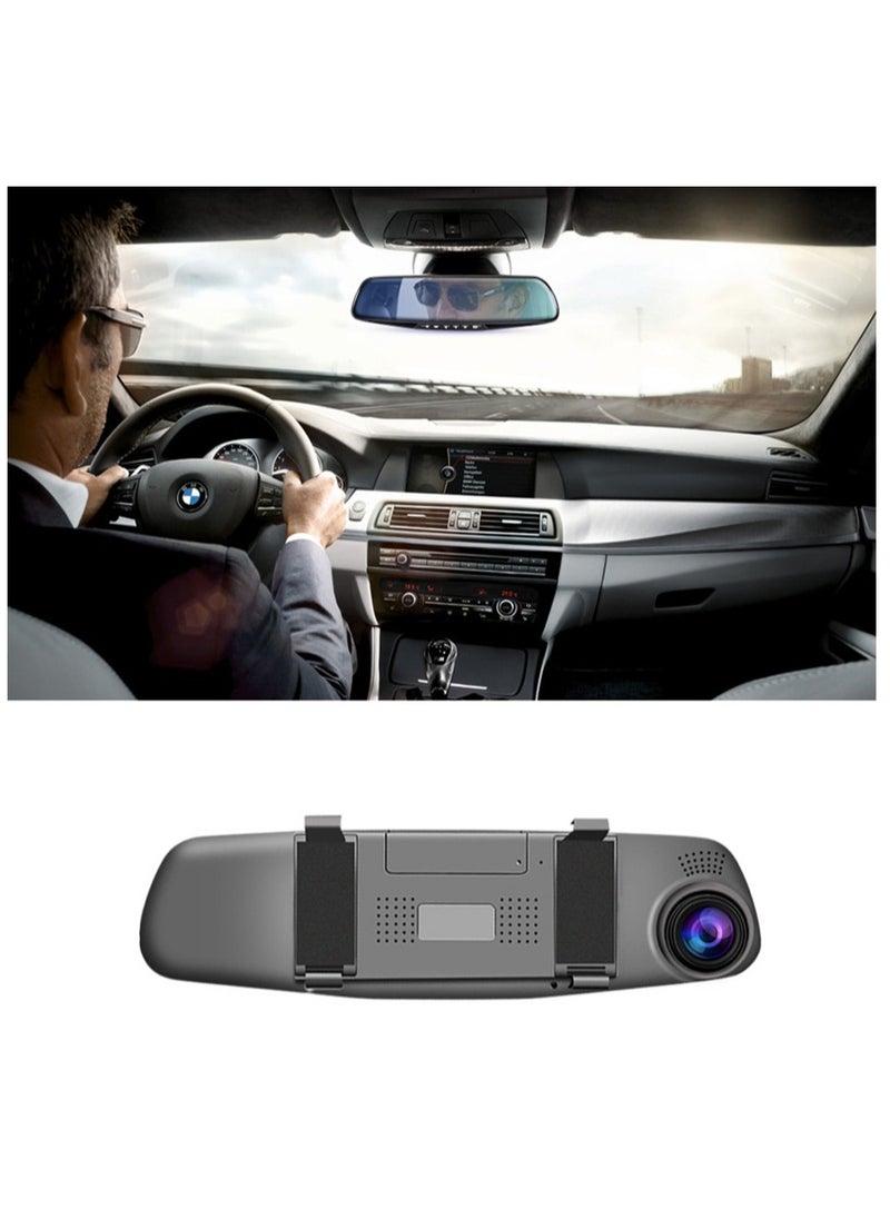 Furtey - 4.5-inch Dual Lens Driving Recorder ,With Reverse Camera ,HD Display Screen Tachograph ,Front & Inside & Rear Camera Driving Recorder, 140°Wide Angle ,Support Loop Recording,Time-mark Motion Detection - Image 1