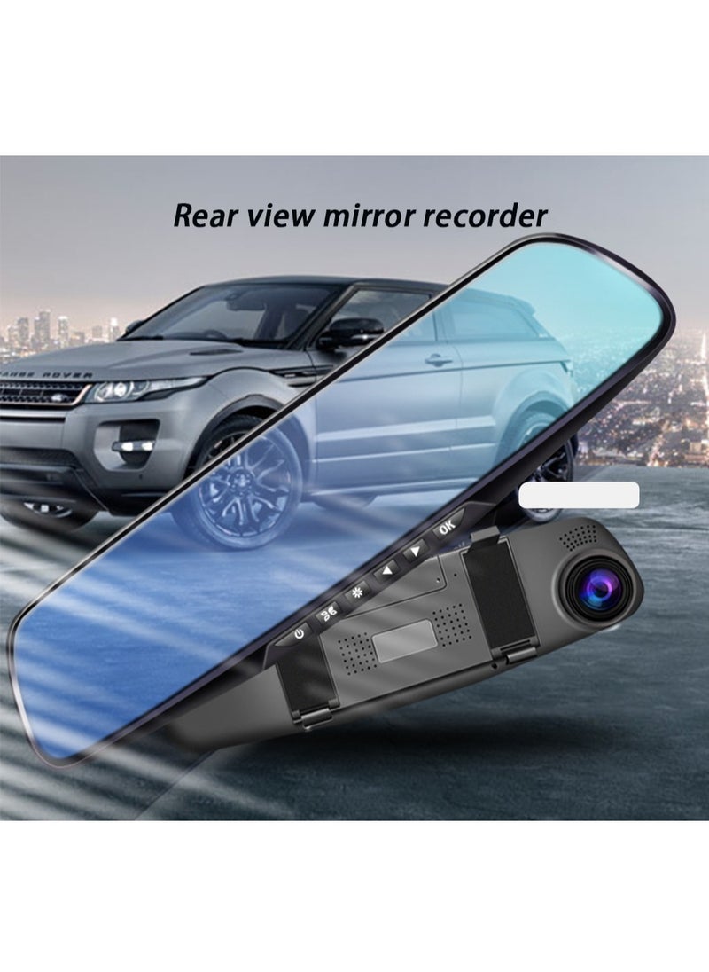 Furtey - 4.5-inch Dual Lens Driving Recorder ,With Reverse Camera ,HD Display Screen Tachograph ,Front & Inside & Rear Camera Driving Recorder, 140°Wide Angle ,Support Loop Recording,Time-mark Motion Detection - Image 1
