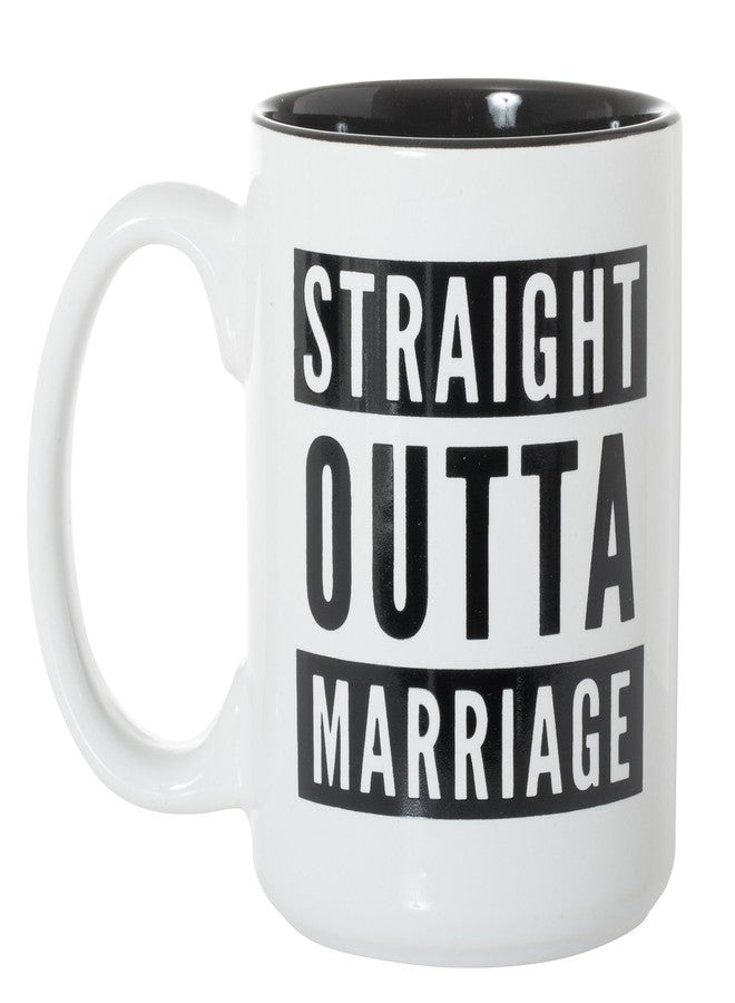 Artisan Owl Straight Outta Marriage Mug – 15 oz Divorce Coffee Ceramic White Cup in Black Inlay for Ex Husband, Wife, Newly Single, Breakup or Freedom Celebration - Image 1