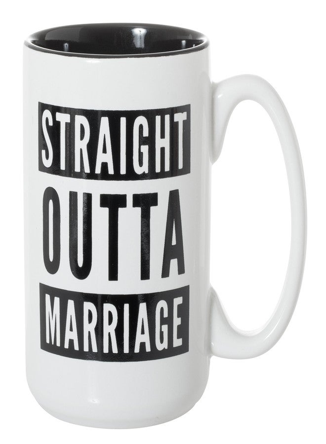 Artisan Owl Straight Outta Marriage Mug – 15 oz Divorce Coffee Ceramic White Cup in Black Inlay for Ex Husband, Wife, Newly Single, Breakup or Freedom Celebration - Image 2