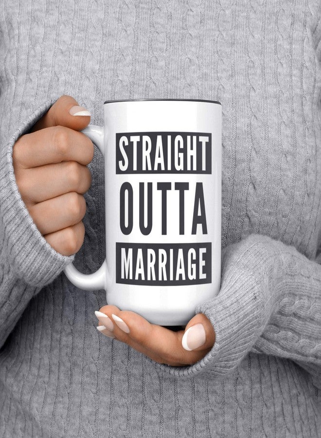 Artisan Owl Straight Outta Marriage Mug – 15 oz Divorce Coffee Ceramic White Cup in Black Inlay for Ex Husband, Wife, Newly Single, Breakup or Freedom Celebration - Image 4