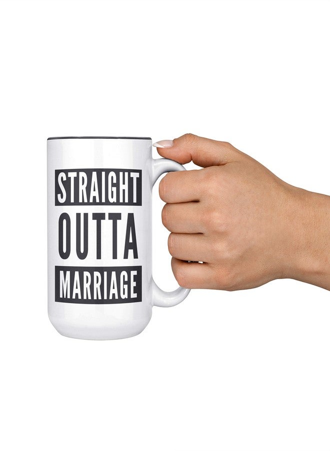 Artisan Owl Straight Outta Marriage Mug – 15 oz Divorce Coffee Ceramic White Cup in Black Inlay for Ex Husband, Wife, Newly Single, Breakup or Freedom Celebration - Image 3
