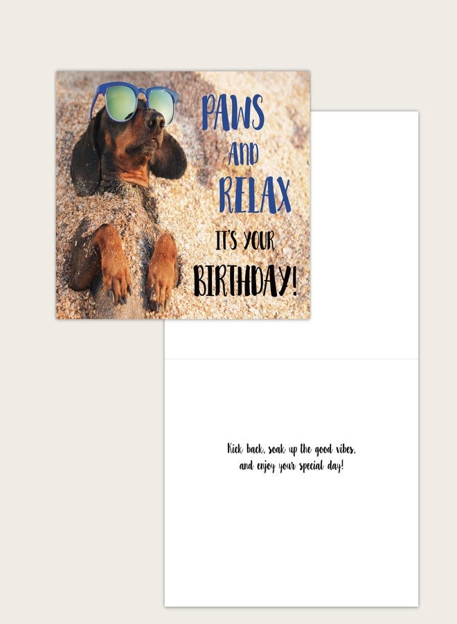 Gooji 5x7 Paws and Relax Dachshund Birthday Card - Funny Dog-Themed Greeting Card with Relaxing Beach Vibes for Animal Lovers and Special Celebrations - Image 4