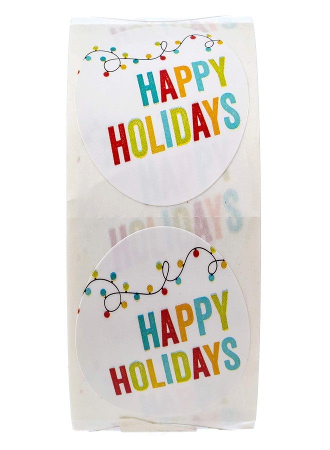 SBlabels String of Lights Happy Holidays Stickers / 500 Festive Christmas Lights Labels / 1.5" Small Business Holiday Label/Winter Envelope Seals/Made in The USA - Image 2