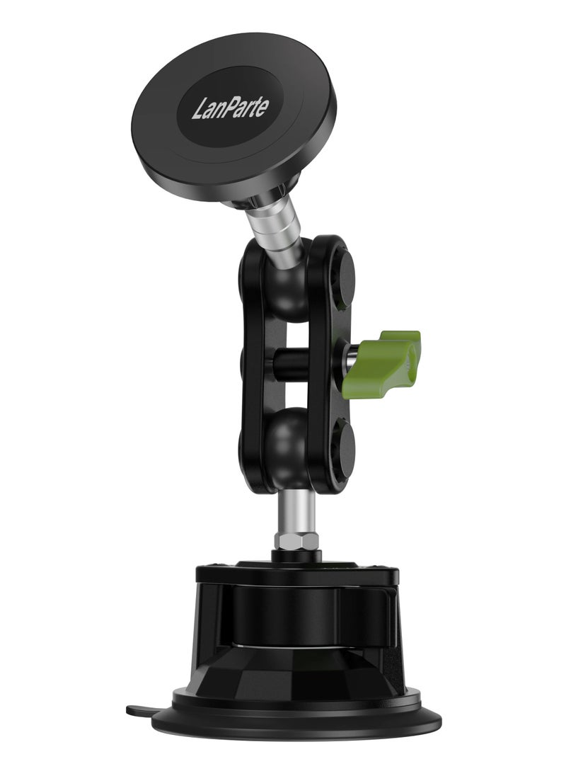 LanParte - Universal Magnetic Suction Phone Mount with Suction Cup Base, Windshield Dashboard, Vacuum Suction Phone Holder, Intelligent Magnetic Car Mount Mobile Phone Holder - Image 1