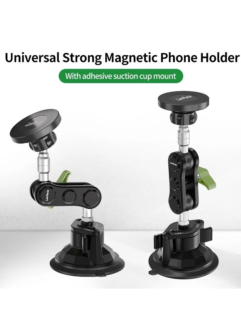 LanParte - Universal Magnetic Suction Phone Mount with Suction Cup Base, Windshield Dashboard, Vacuum Suction Phone Holder, Intelligent Magnetic Car Mount Mobile Phone Holder - Image 1