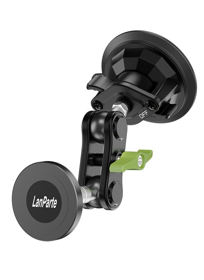 LanParte - Universal Magnetic Suction Phone Mount with Suction Cup Base, Windshield Dashboard, Vacuum Suction Phone Holder, Intelligent Magnetic Car Mount Mobile Phone Holder - Image 1