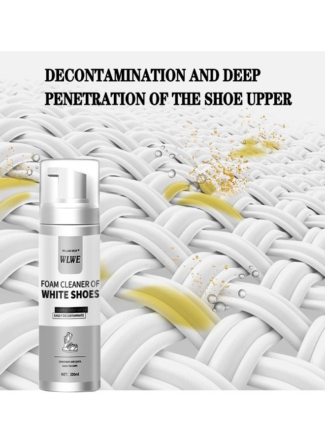 WILLIAM WEIR 200ML Foam Shoe Cleaner For Non-Washing Decontamination And Whitening Of Sports Shoe Sneakers White Shoes Microfiber Shoe And Cloth Shoes Cleaning - Image 3