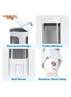 KASTWAVE Cup Dispenser for Water Dispenser, Pull Type Water Cooler Cup Holder Fit 3oz - 5oz Small Cups, Wall Mount Bathroom Disposable Cups Dispenser for Home Office Hospital  - Image 3