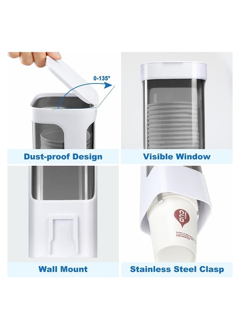 KASTWAVE Cup Dispenser for Water Dispenser, Pull Type Water Cooler Cup Holder Fit 3oz - 5oz Small Cups, Wall Mount Bathroom Disposable Cups Dispenser for Home Office Hospital  - Image 3