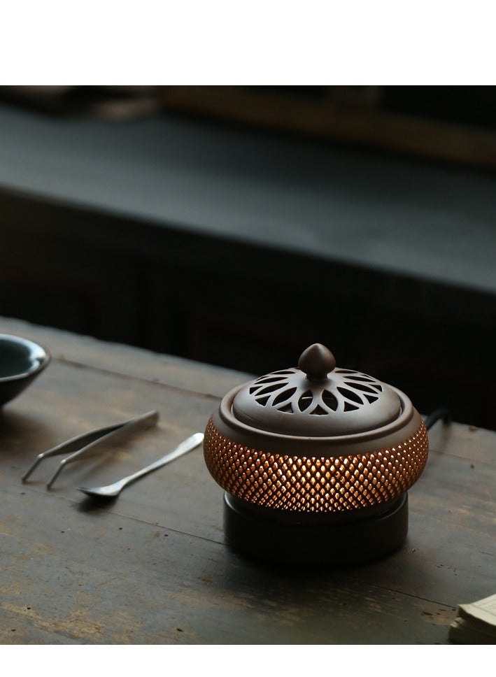 Bluejw 110V Electronic Aromatherapy Incense Burner Incense Powder Fragrance Timer Temperature-Regulated Heating Electric Lavender Incense Burner Incense Incense Incense Smoker - Image 1