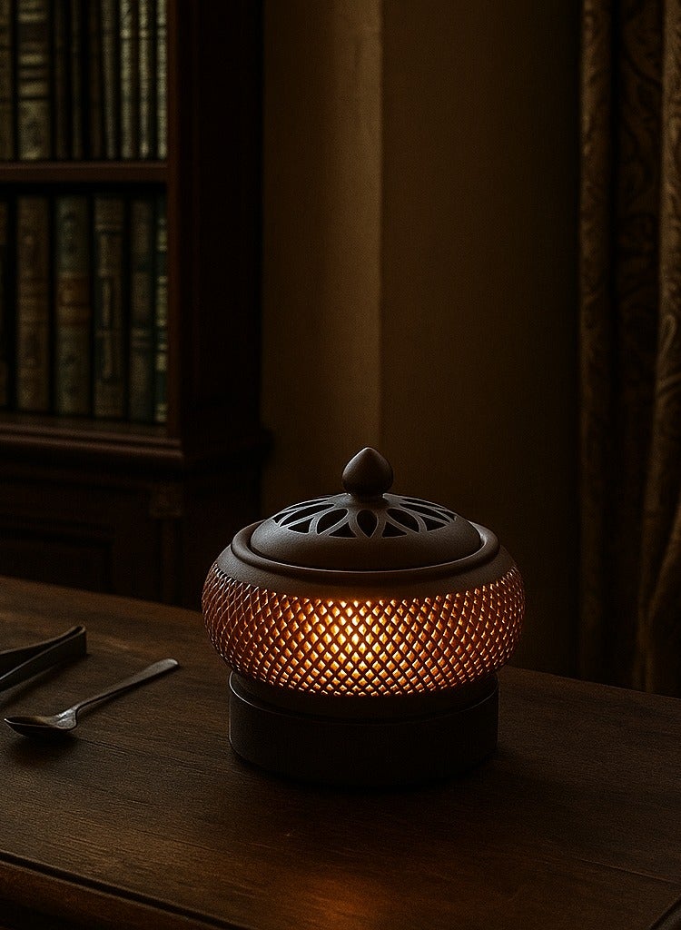 Bluejw 110V Electronic Aromatherapy Incense Burner Incense Powder Fragrance Timer Temperature-Regulated Heating Electric Lavender Incense Burner Incense Incense Incense Smoker - Image 2