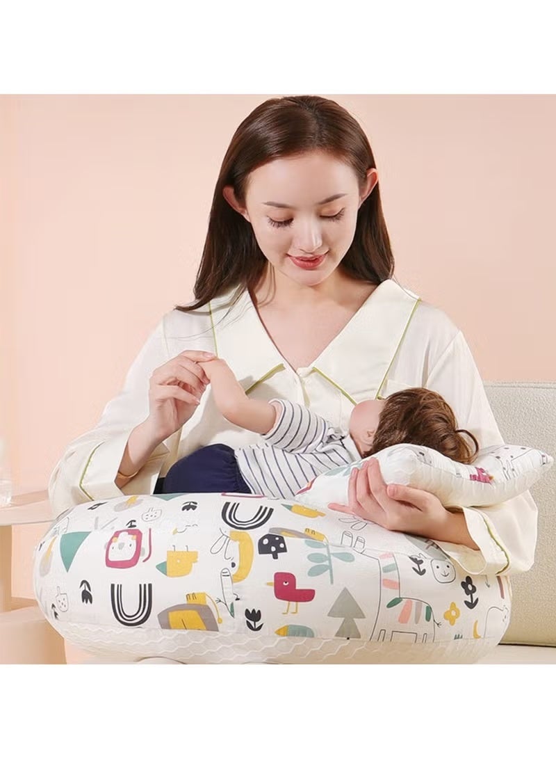 روعة وسادة إرضاع للأطفال، وسادة رضاعة مع وسادة دعم للرضع، وسادة رضاعة متعددة الوظائف مع حزام عنق قابل للفصل، توفر دعماً فائقاً للأم والطفل. - Image 2