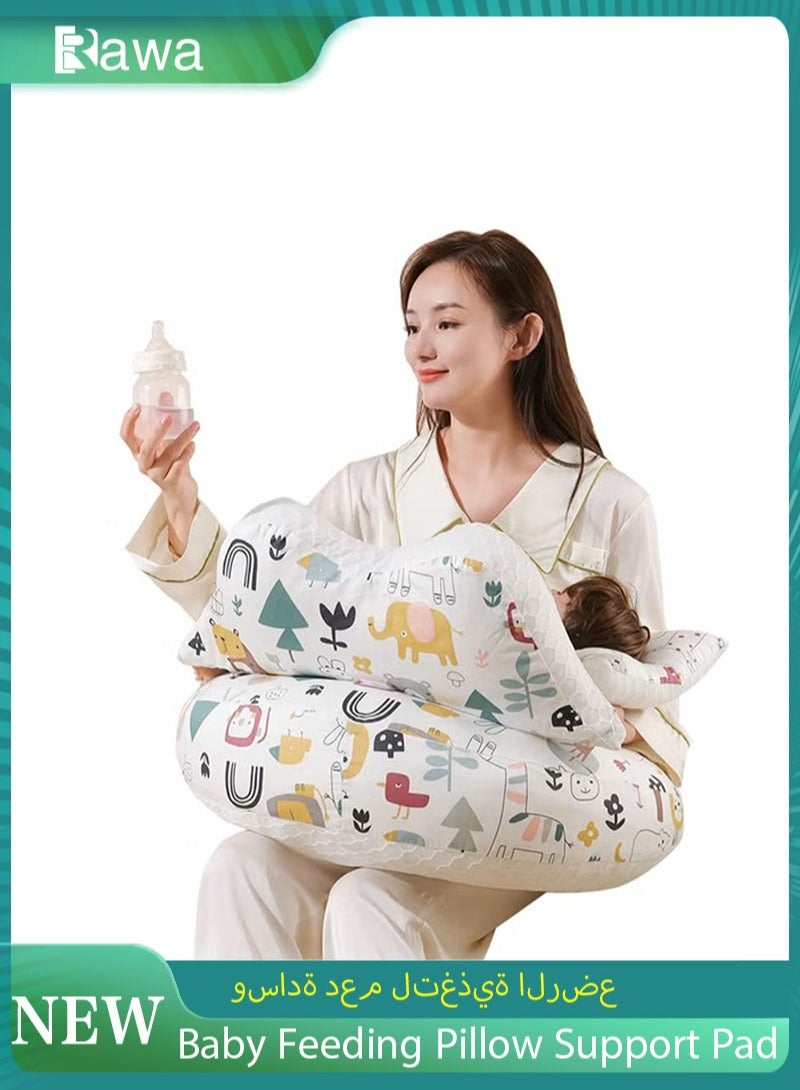 روعة وسادة إرضاع للأطفال، وسادة رضاعة مع وسادة دعم للرضع، وسادة رضاعة متعددة الوظائف مع حزام عنق قابل للفصل، توفر دعماً فائقاً للأم والطفل. - Image 1