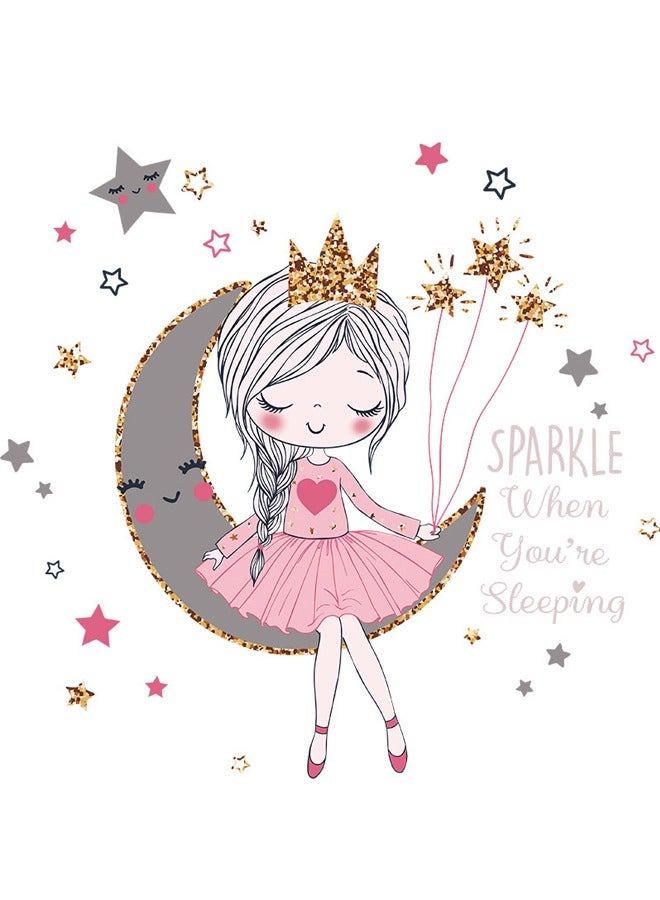 Little Princess Moon Girl Bedroom Children's Room Kindergarten Home Decoration PVC Wall Stickers - Image 5