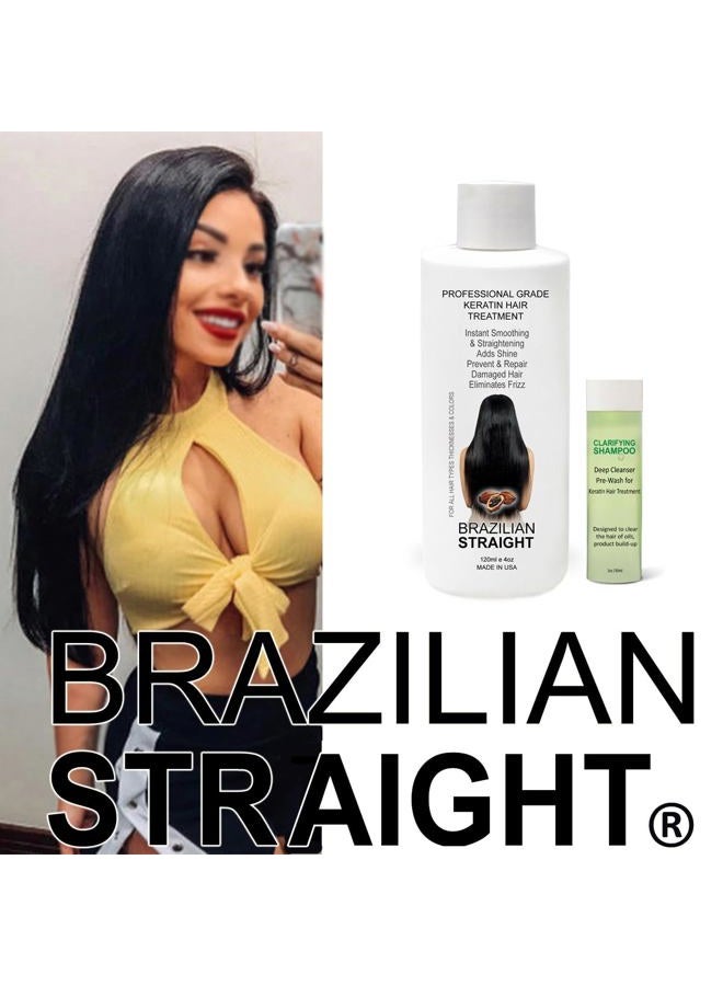 KERATIN RESEARCH The Real BRAZILIAN STRAIGHT Keratin Blowout Complex Hair Treatment Kit Pro Grade Organic Natural Results Straighten & Smooth Any Hair Type Color Or Condition Keratina Brasilera Tratamiento (120ml kit)  - Image 5