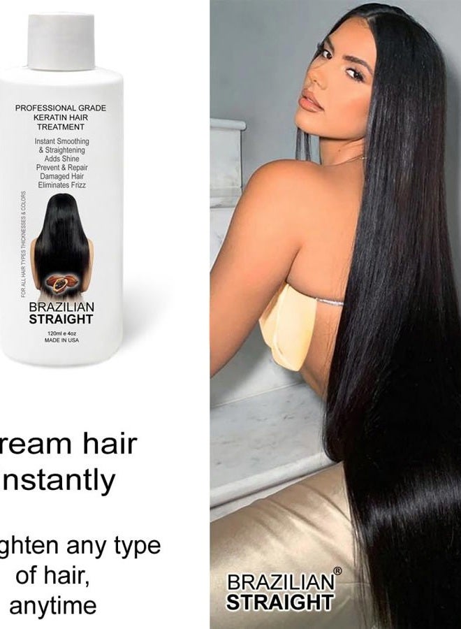KERATIN RESEARCH The Real BRAZILIAN STRAIGHT Keratin Blowout Complex Hair Treatment Kit Pro Grade Organic Natural Results Straighten & Smooth Any Hair Type Color Or Condition Keratina Brasilera Tratamiento (120ml kit)  - Image 4