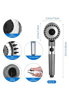 Excefore Shower Head, High Pressure Shower Head, High Pressure Remove Chlorine and Impurities, with 3 Spray Modes, Massages Scalp to anti Hairfall and Dry Skin, Grey  - Image 4