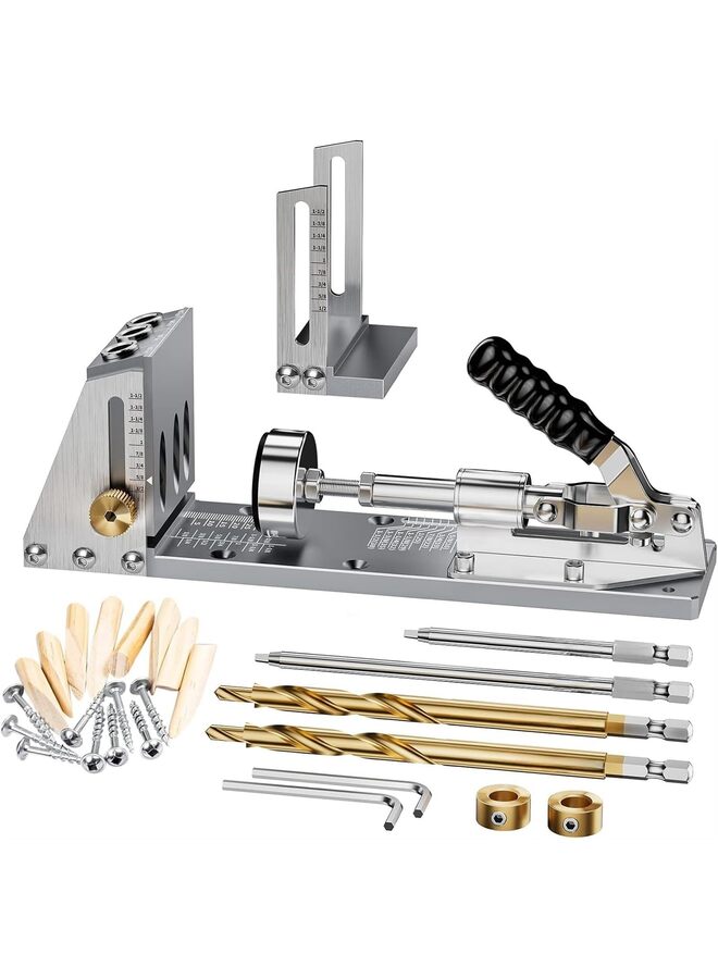 Pocket Hole Jig Kit, Professional and Upgraded All-Metal Pocket Screw Jig - Image 1