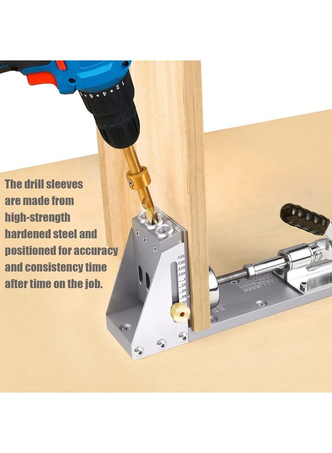 Pocket Hole Jig Kit, Professional and Upgraded All-Metal Pocket Screw Jig - Image 4