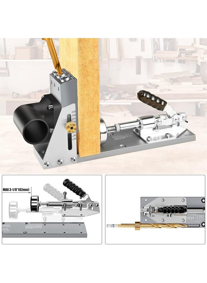 Pocket Hole Jig Kit, Professional and Upgraded All-Metal Pocket Screw Jig - Image 2