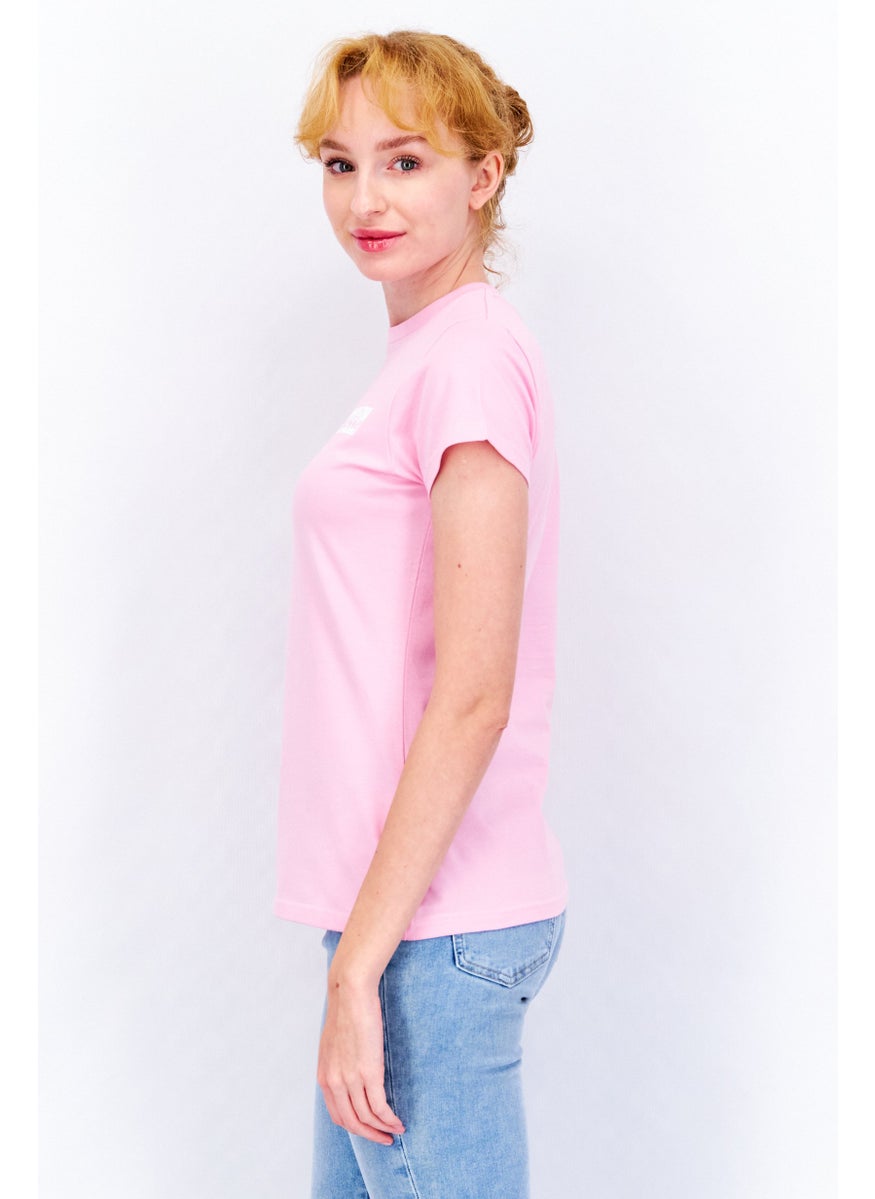 Women Round Neck Short Sleeve Brand Logo T-Shirt, Pink - pzsku/Z2281A3A7A0182A4B0C81Z/45/_/1737642158/597114af-75e7-4f21-80d8-7459b86d5a3a