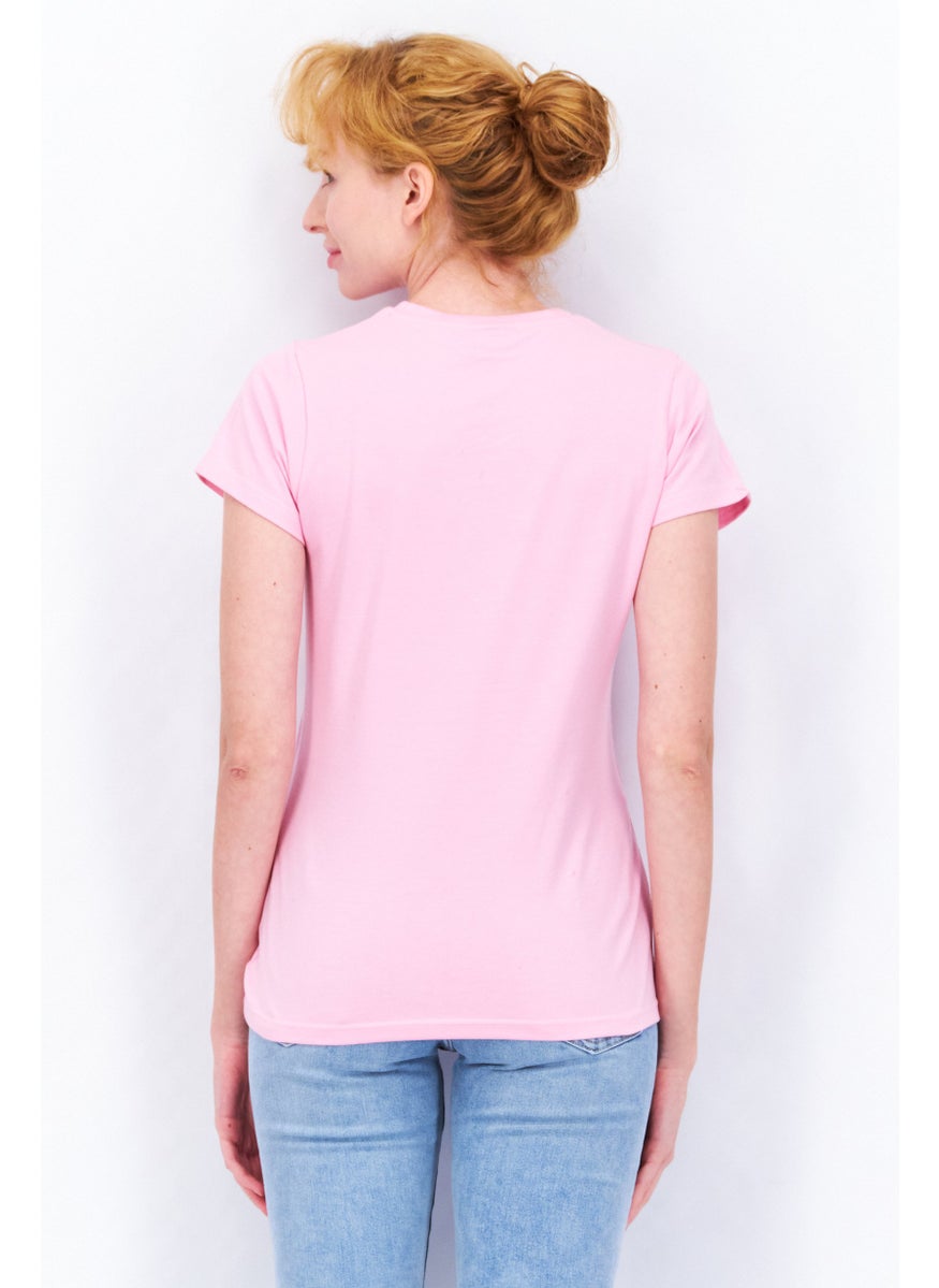 Women Round Neck Short Sleeve Brand Logo T-Shirt, Pink - pzsku/Z2281A3A7A0182A4B0C81Z/45/_/1737642159/c55a5a8c-60aa-40cc-a009-95d862fc57ad