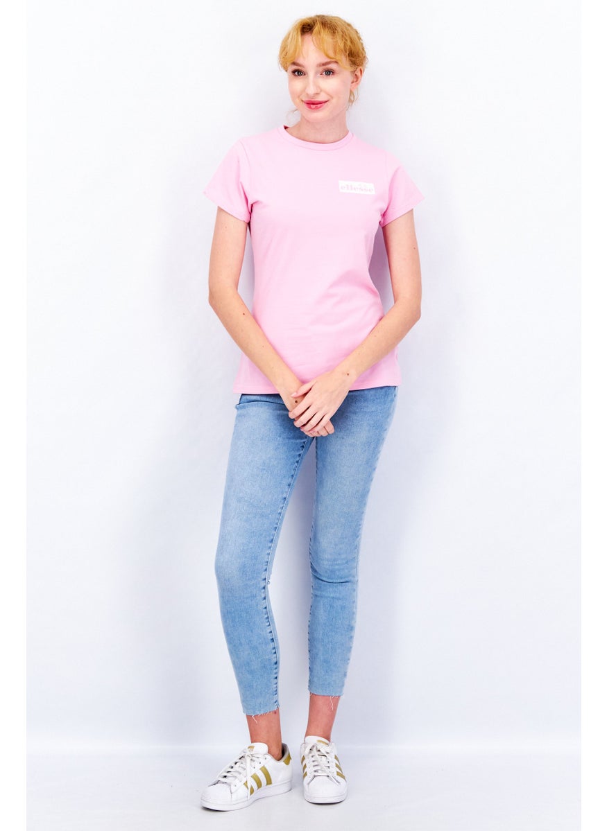 Women Round Neck Short Sleeve Brand Logo T-Shirt, Pink - pzsku/Z2281A3A7A0182A4B0C81Z/45/_/1737642164/23c8145e-d286-4f94-8532-497d350ef867