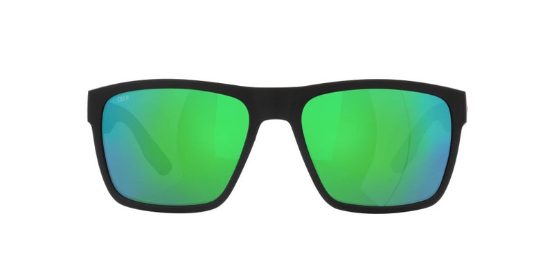 Costa Del Mar Mens Paunch XL Square Sunglasses, Matte Black/Green Mirrored Polarized-580P, 59 mm - Image 1