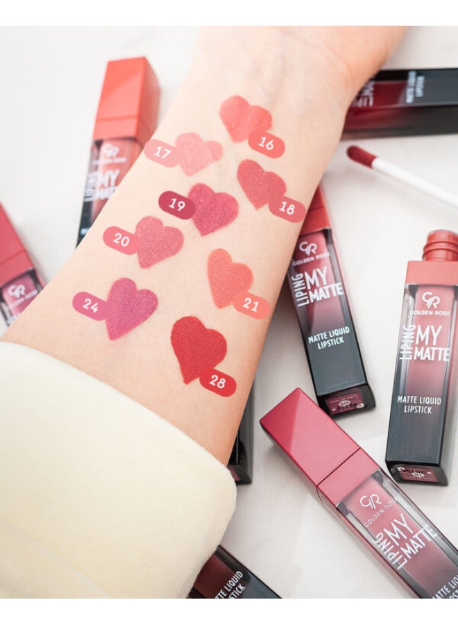 Golden Rose Liping My Matte Liquid Lipstick  20 Peach Color - Image 3