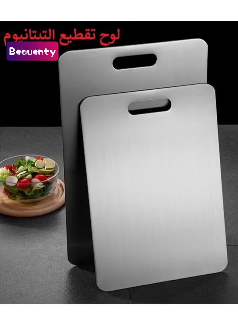 Beauenty Cutting Board Premium Double-Sided Titanium Chopping Board, Cutting Mat Titanium Heavy Duty Non-Slip For Kitchen Household Meat Vegetable Fruit (Set of 2) - Image 1
