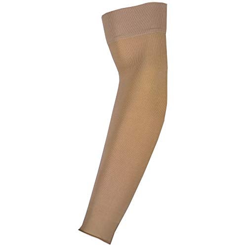 Truform Lymphedema Compression Arm Sleeve, 20-30 mmHg Post Mastectomy Support, Dot Top Grip Band, Beige, Large - Image 4
