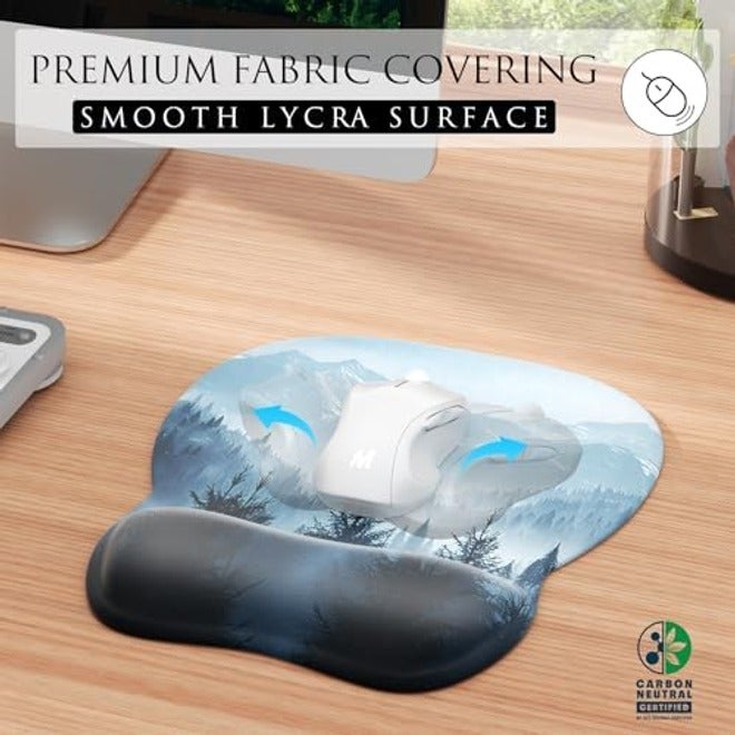 Ergonomic Mouse Pad with Gel Wrist Rest – Comfortable Wrist Support Mouse Mat with Smooth Lycra Surface & Non-Slip PU Base, Pain Relief for Computer, Laptop & Gaming, 9.4 x 8.1 in (18 Colors Available) - Image 4