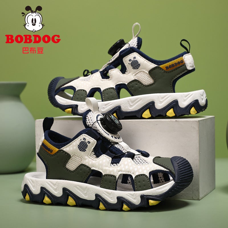 Babudou Boys Sandals Summer Casual Student Beach Shoes Breathable Anti-Slip Children'S Baotou Sandals - Image 2