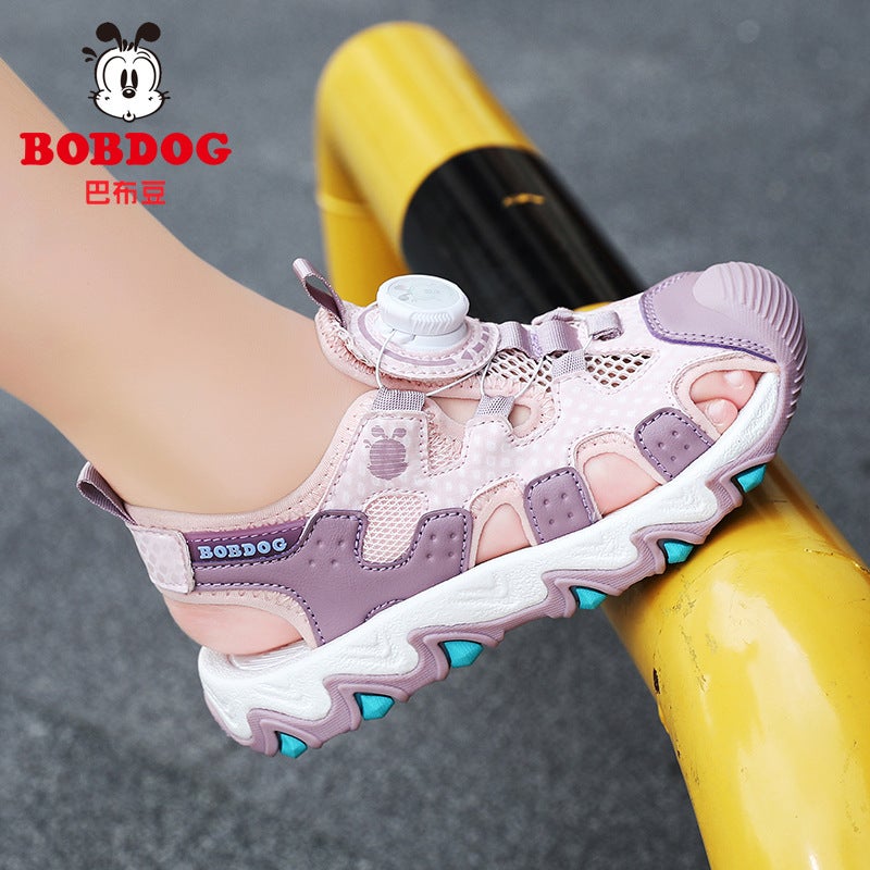 Babudou Boys Sandals Summer Casual Student Beach Shoes Breathable Anti-Slip Children'S Baotou Sandals - Image 5