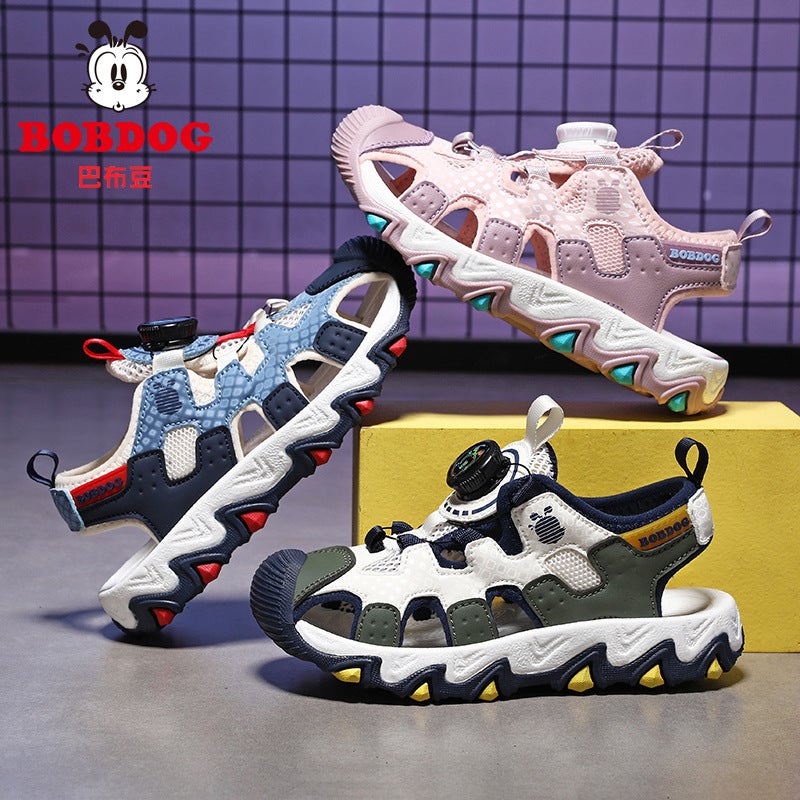 Babudou Boys Sandals Summer Casual Student Beach Shoes Breathable Anti-Slip Children'S Baotou Sandals - Image 4