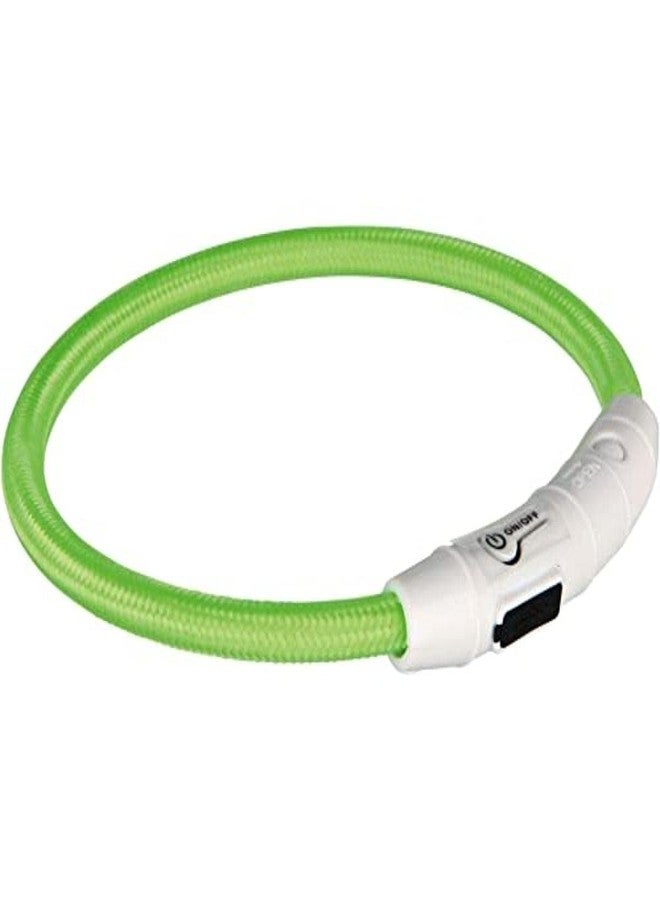 Trixie, Germany Trixie Glow Collars Dog Safety Ring with USB (Green) (L-XL), Green, Extra Large, 4.54 gram