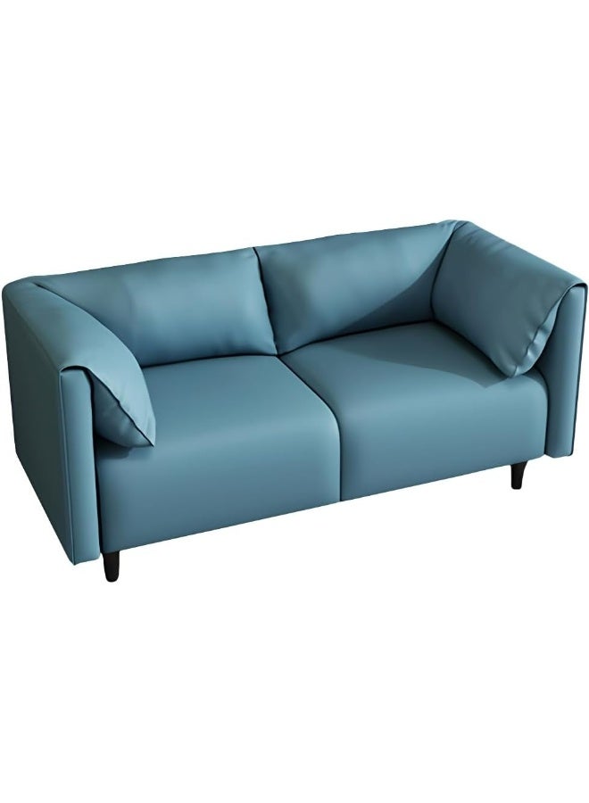 Comfynest Modern Faux Leather Small Loveseat With Foam Seat Fill & Pillow Top Arm 150X70X70 Cm Light Gray - Image 5