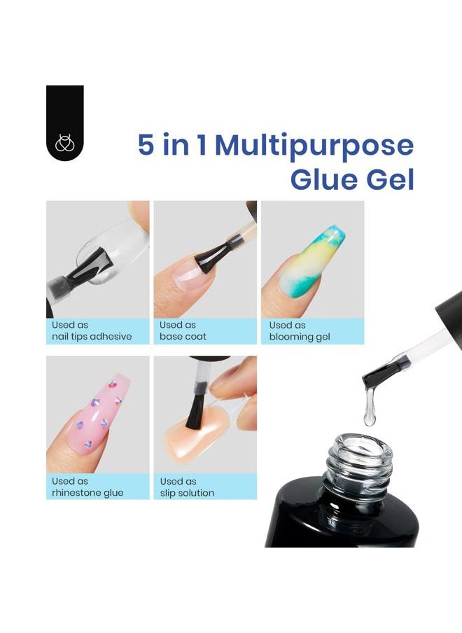 beetles Gel Polish Beetles Gel Nail Kit Easy Nail Extension Set 240 PCS Pre-Shaped Long Coffin Soft Gel Nail Tips with 5-in-1 Nail Glue Base Coat & LED Nail Lamp Acrylic Nails for Nail Art & DIY Home Manicure  - Image 5