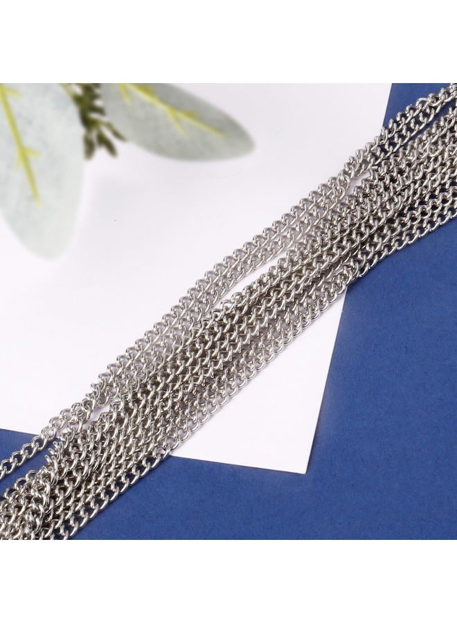 Ucevi [66 FT] Stainless Steel Curb Chains Bulk for Jewelry Making, 3mm 304 Stainless Steel Flat Twisted Links Curb Chains Roll Spool for Jewelry Making DIY Craft - Image 5