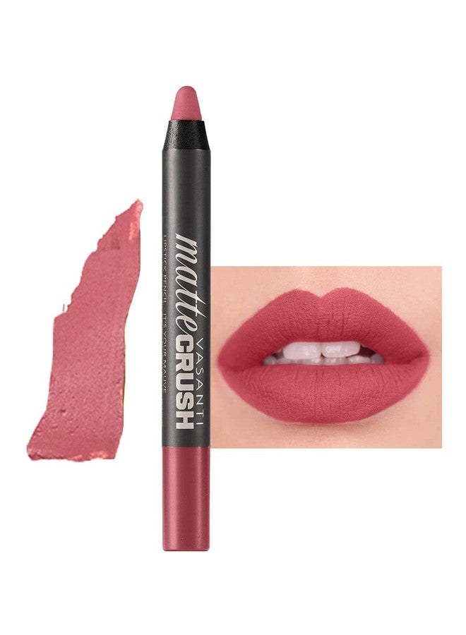 VASANTI Matte Crush Lipstick Pencil (Blushing) | Long-Lasting, Water-Resistant Lip Liner Pencil that Won’t Smudge | Highly Pigmented, Soft Matte Lip Pencil