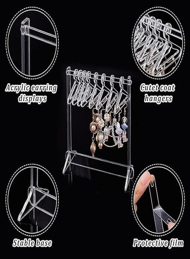 JAMBUVANTI حامل أقراط JAMBUVANTI، حامل أقراط، رف تعليق أقراط أكريليك، منظم أقراط صغير، حامل عرض أقراط للفتيات والسيدات، مجوهرات القلائد، أقراط الأذن (شفاف) - Image 4