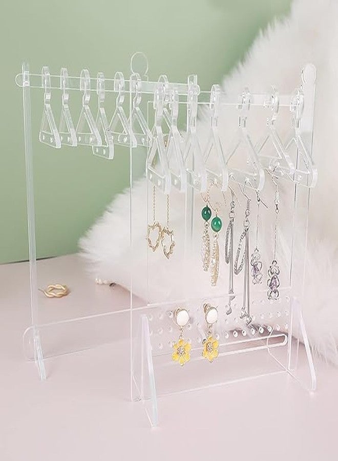 JAMBUVANTI حامل أقراط JAMBUVANTI، حامل أقراط، رف تعليق أقراط أكريليك، منظم أقراط صغير، حامل عرض أقراط للفتيات والسيدات، مجوهرات القلائد، أقراط الأذن (شفاف) - Image 5