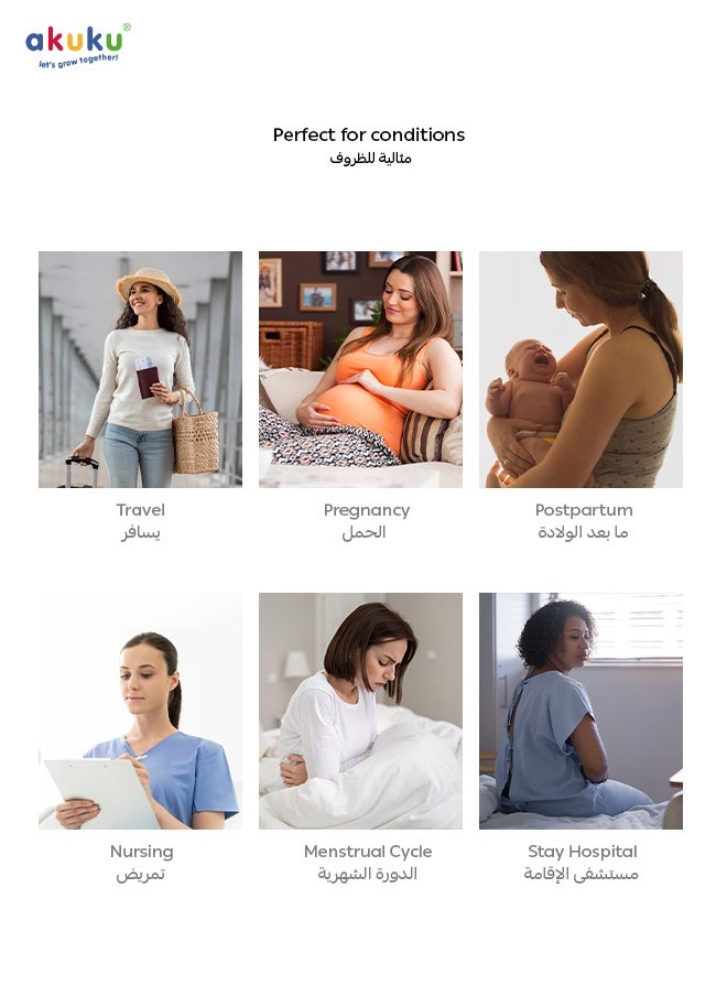 Akuku Reusable Mesh Maternity Briefs for Postpartum | Breathable & Washable Underwear for After Birth Recovery | High Waist | Size XL | Pack of 2 | Soft | Stretchable | Hygienic  - Image 4