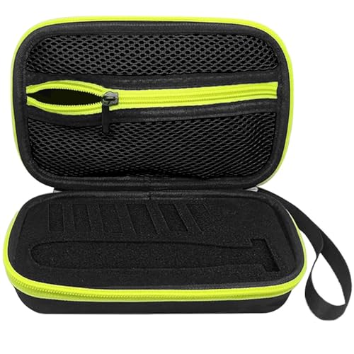 LinMei Storage Box Compatible with Philips Norelco OneBlade Trimmer QP2724/10 QP2520 QP2525 QP2530 QP2570 QP2620 QP2630 QP2834 Shaver Case Trimmer and Accessories Ideal for Travel (Black-Green) - Image 1