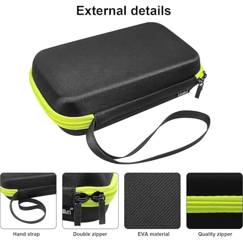 LinMei Storage Box Compatible with Philips Norelco OneBlade Trimmer QP2724/10 QP2520 QP2525 QP2530 QP2570 QP2620 QP2630 QP2834 Shaver Case Trimmer and Accessories Ideal for Travel (Black-Green) - Image 3